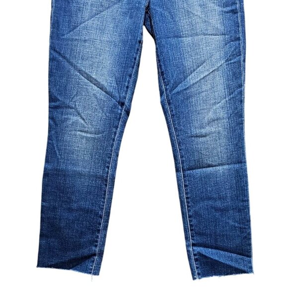 LAgence Women's Cropped Slim Fit Jeans Size 26 Blue Denim Frayed Hem - Picture 3 of 11